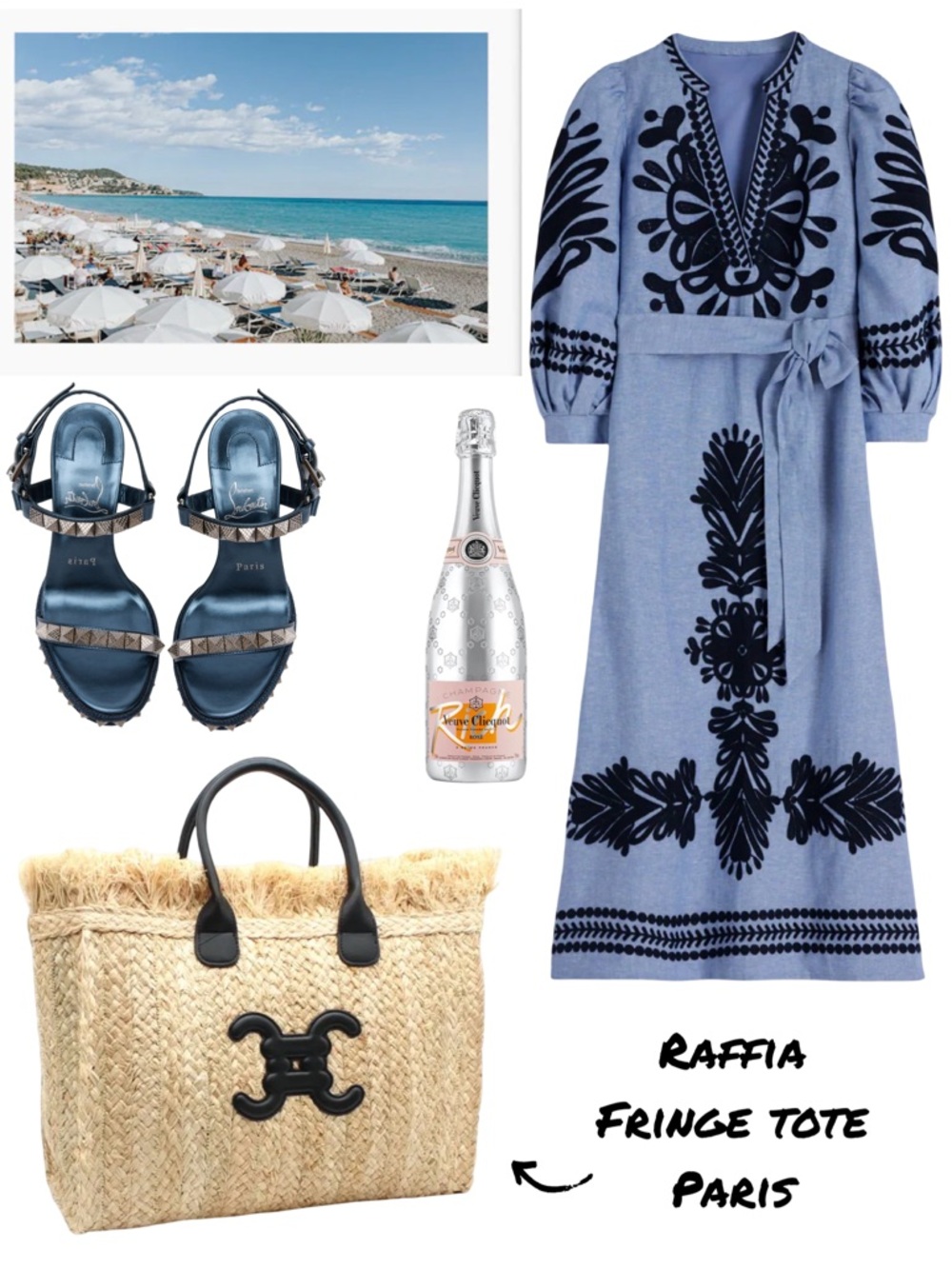 Raffia Raw Edge Fringe Tote From Vimoda Paris